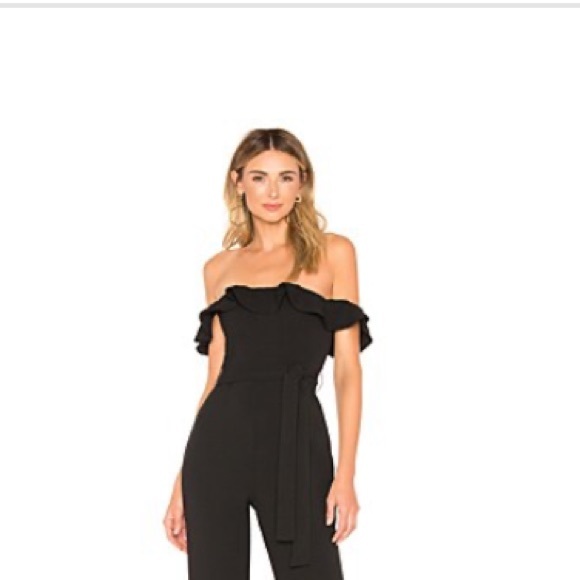 NWOT Tularosa Wide Leg Off Shoulder Ruffle Jumpsuit - Picture 3 of 5